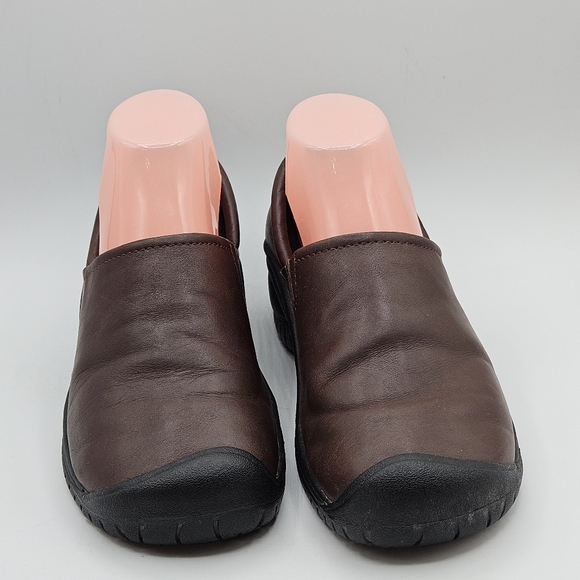 Keen oil & slip resistant non-marking brown leather clog size 7.5 - Picture 13 of 16